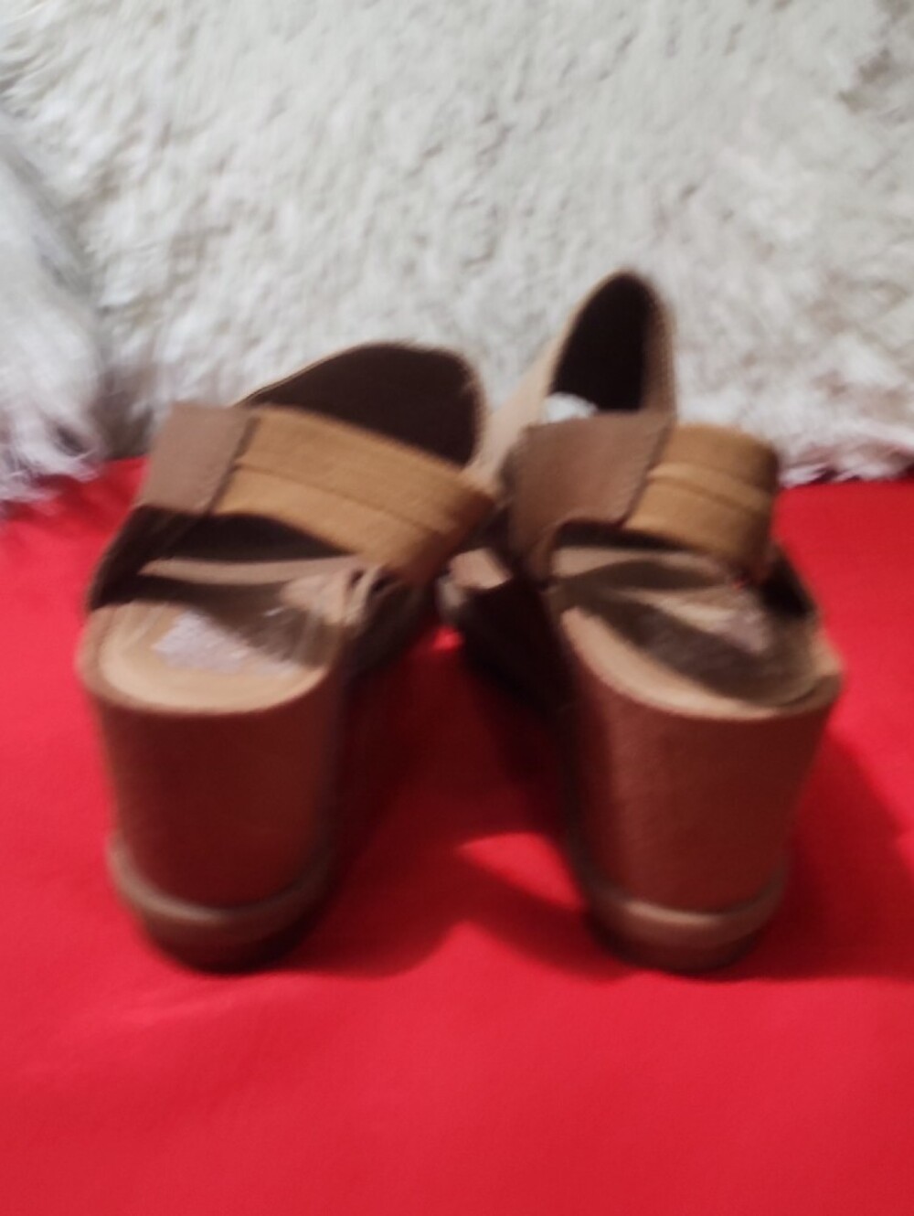 Sorel Women's Joanie II Slingback Brown & Beige Elastic Slingback Wedge Sandals - Picture 6 of 11